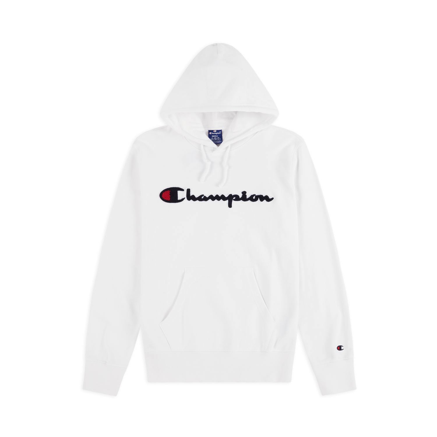 felpe champion chenille logo hoodie white